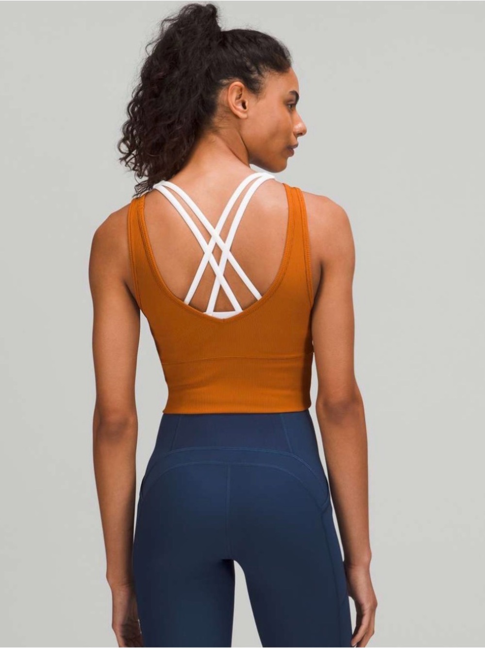 Lululemon Power Pivot Tank Top Rib Copper Butternut Brown Sz 8 Yoga Pilates - Picture 2 of 8